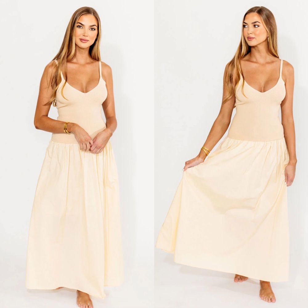Moon River Cream Sleeveless Dress - Picture 3 of 11